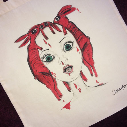 Tote bag Illustré « Blood Rabbits » 100% coton bio