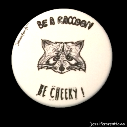 Badge illustré « Raccoon » – 45mm